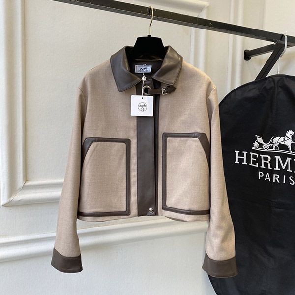 The most popular Hermes aviator style leather jacket replica eru86213