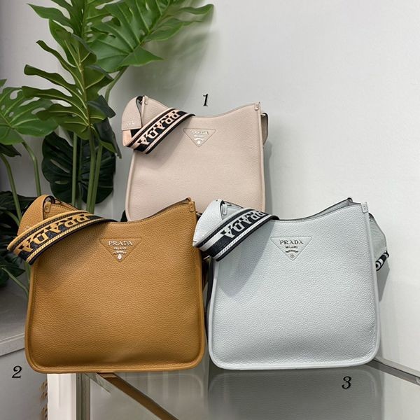 [New] Prada Leather Hobo Shoulder Bag Replica 3 Colors 1BC0732DKVF0002V3OO