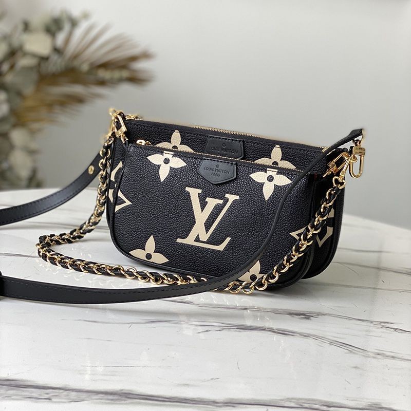 Louis Vuitton Multi Pochette Accessoires Replica ★ Bicolor Monogram Empreinte Leather Shoulder Bag M45777 Louis Vuitton Multi Pochette Accessoires Replica ★ Bicolor Monogram Empreinte Leather Shoulder Bag M45777