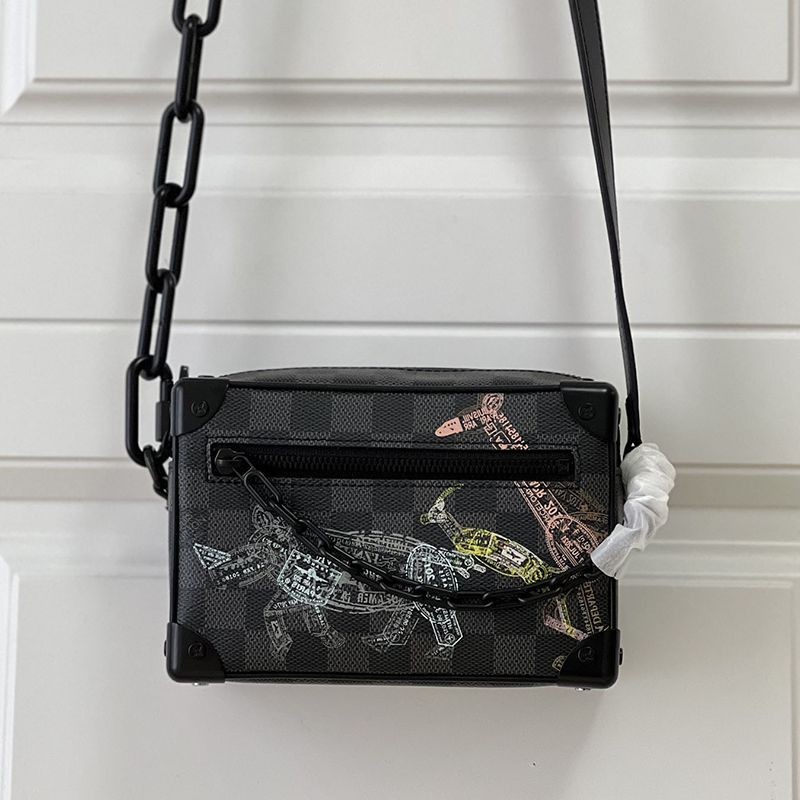 New Spring Louis Vuitton Shoulder Bag Replica Trunk Damier Black N45278