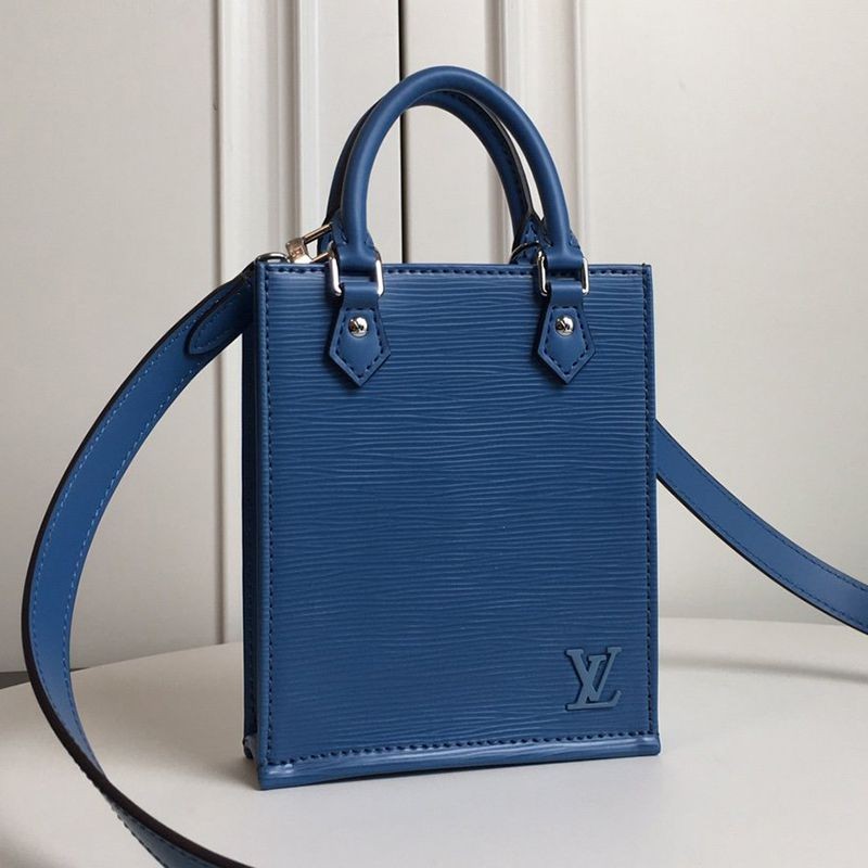 [Same-day shipping] Louis Vuitton Petite Sac Plat replica Epi★Blue shoulder bag M80167