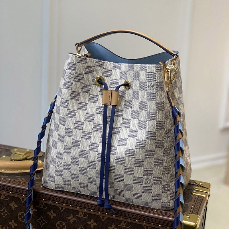 New for Autumn/Winter Louis Vuitton Replica Damier Azur Bucket Bag N50042