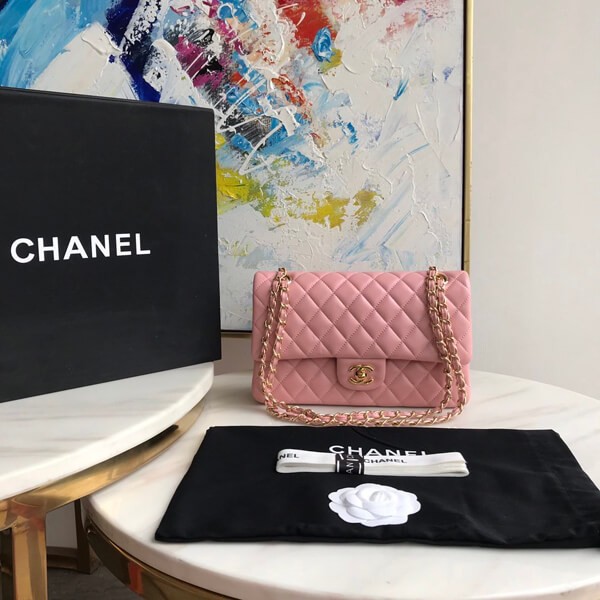 New color ☆ Rare Chanel Matelasse Chain Bag Pink shg05949