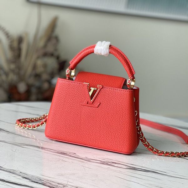 Spring/Summer New Arrivals Louis Vuitton Capucines Mini Hand Shoulder Bag Replica 2 Sizes M20513 Spring/Summer New Arrivals Louis Vuitton Capucines Mini Hand Shoulder Bag Replica 2 Sizes M20513