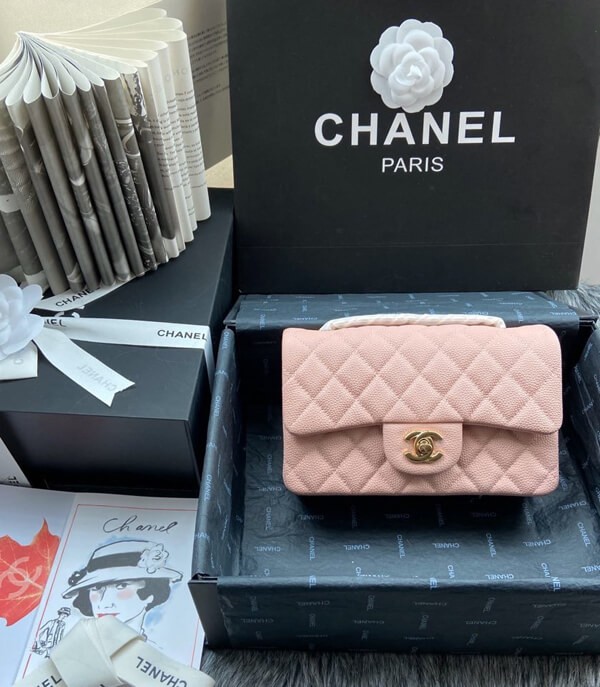 Chanel Caviar Skin Mirrored Limited Edition Minimato Black Replica A1116