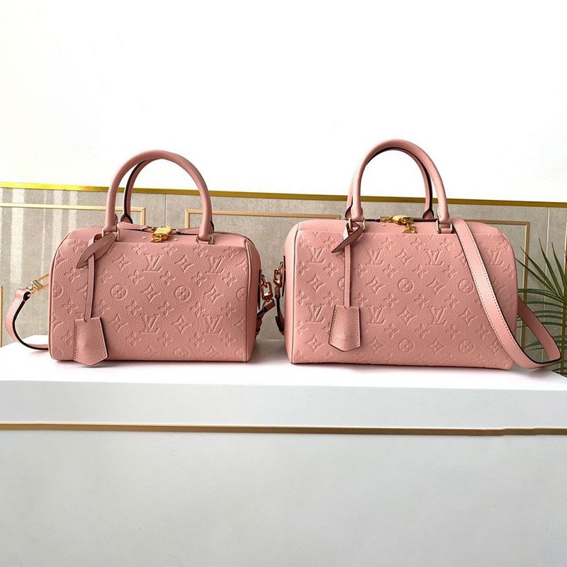 Louis Vuitton Speedy Bandouliere 25/30 Replica ★ Pink Empreinte Handbag vuj50909