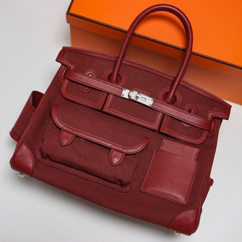 Eye-catching color★ Hermes Birkin Cargo replica 35cm Toile H x Swift erx54660