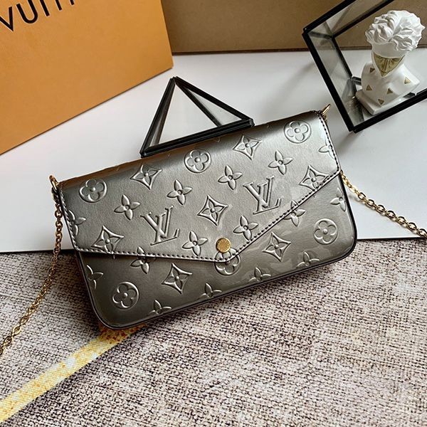 No customs duties Louis Vuitton shoulder bag replica Monogram Empreinte Pochette Felicie bag M68648