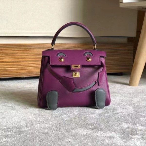 The hot topic! Hermes Kelly Doll Replica Purple Gold Hardware erh10436 The hot topic! Hermes Kelly Doll Replica Purple Gold Hardware erh10436