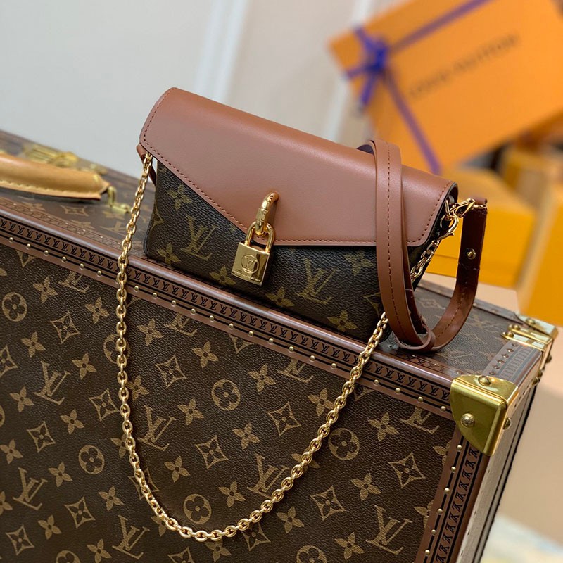 New modelLouis Vuitton shoulder bag copy padlock on strap pouch monogram M80763