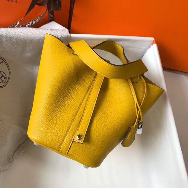 Hermes Picotin Lock Replica Clemence Silver Hardware he26050