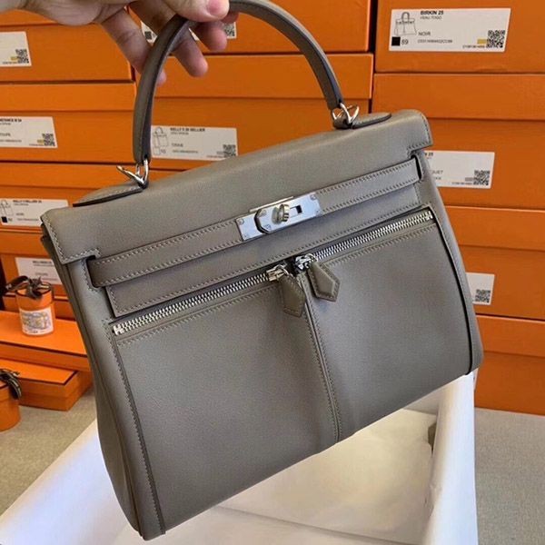 Free shipping Hermes Kelly replica 32cm silver hardware erj99330