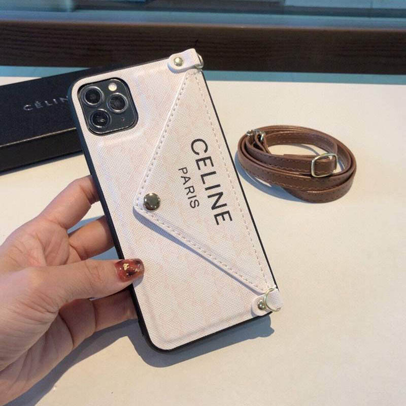 Free shipping [Celine fake] NEW? iPhone 11/12 Pro case with strap Cep38164