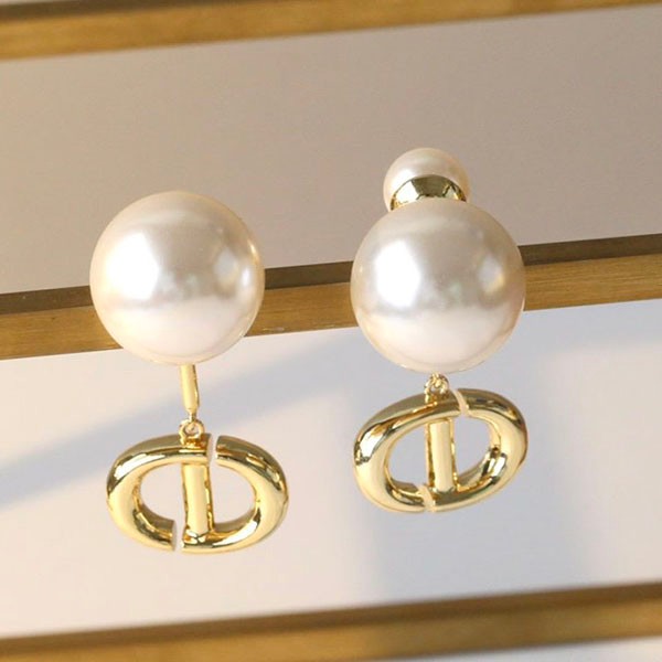 Very popular Dior CD NAVY earrings replica metal & resin pearl def04622