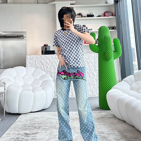 Sure to sell out? Louis Vuitton T-shirt parody Demier short sleeve pixel checkerboard vuo45783