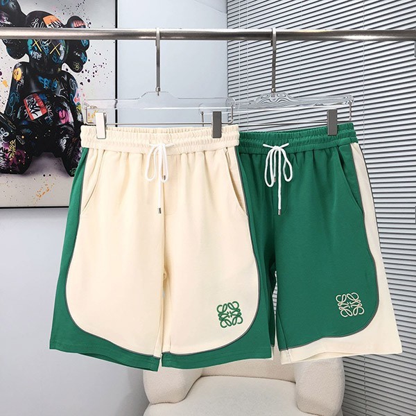 Very popular: Loewe shorts, cotton, green/white, lor71866