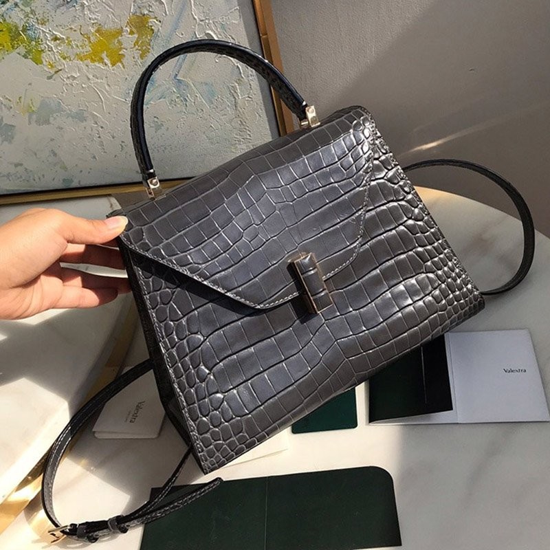 New for Autumn/Winter: Valextra Iside Crocodile Handbag Vuj26214