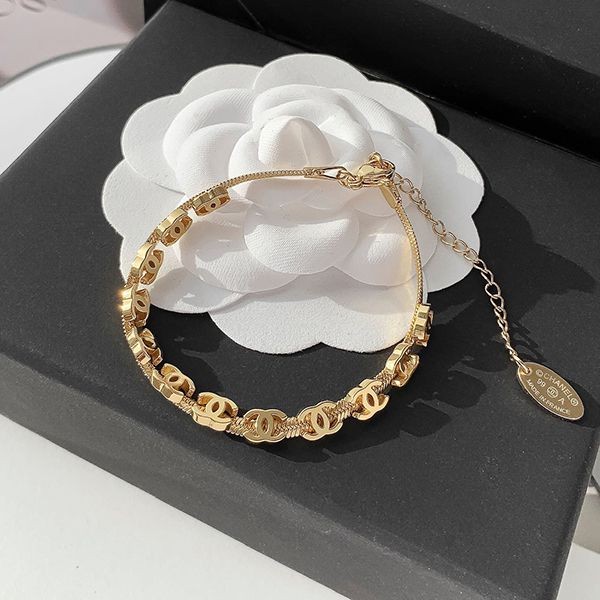 Love at first sight? ◆Chanel◆Gold Metal Chain Bracelet Copy sho57823