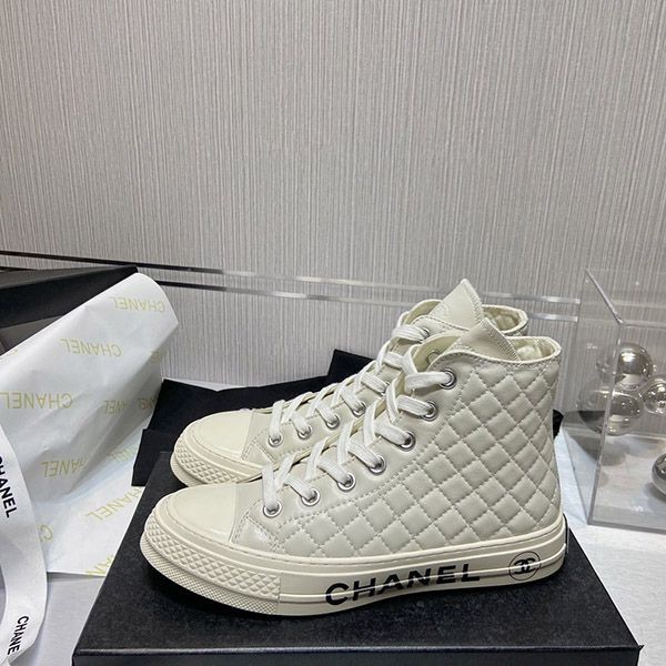 ★Japan!! Popular! Chanel and Converse replica collaboration high top sneakers shd07067