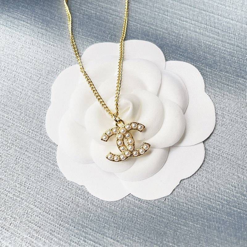 21-22AW Chanel CC logo necklace copy shi04290