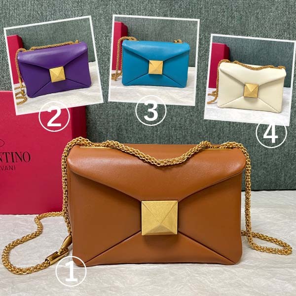 Rare color Valentino One Stud Replica Nappa Leather Chain Bag Cheap Vux09113