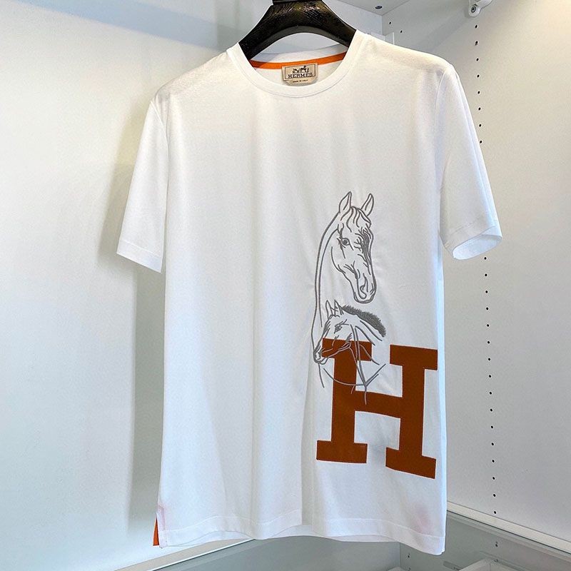 Eye-catching color [Hermes] Short-sleeved T-shirt replica, 100% cotton, ern02368
