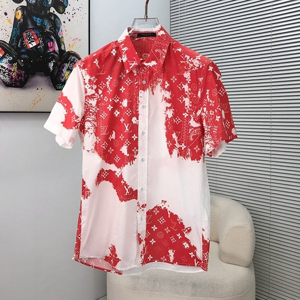 Competitive Louis Vuitton Monogram Bandana Short Sleeve Shirt Replica 1AA7WP