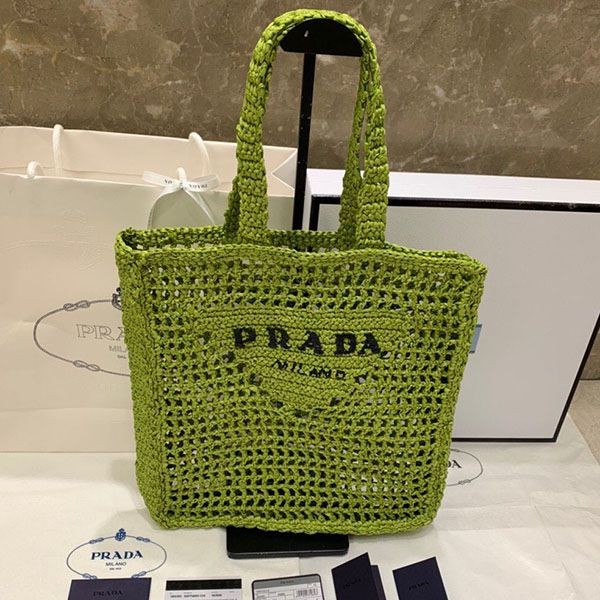 No.1 Popular Prada Basket Bag★Fake Raffia Tote Bag Logo Embroidered Straw pun18203