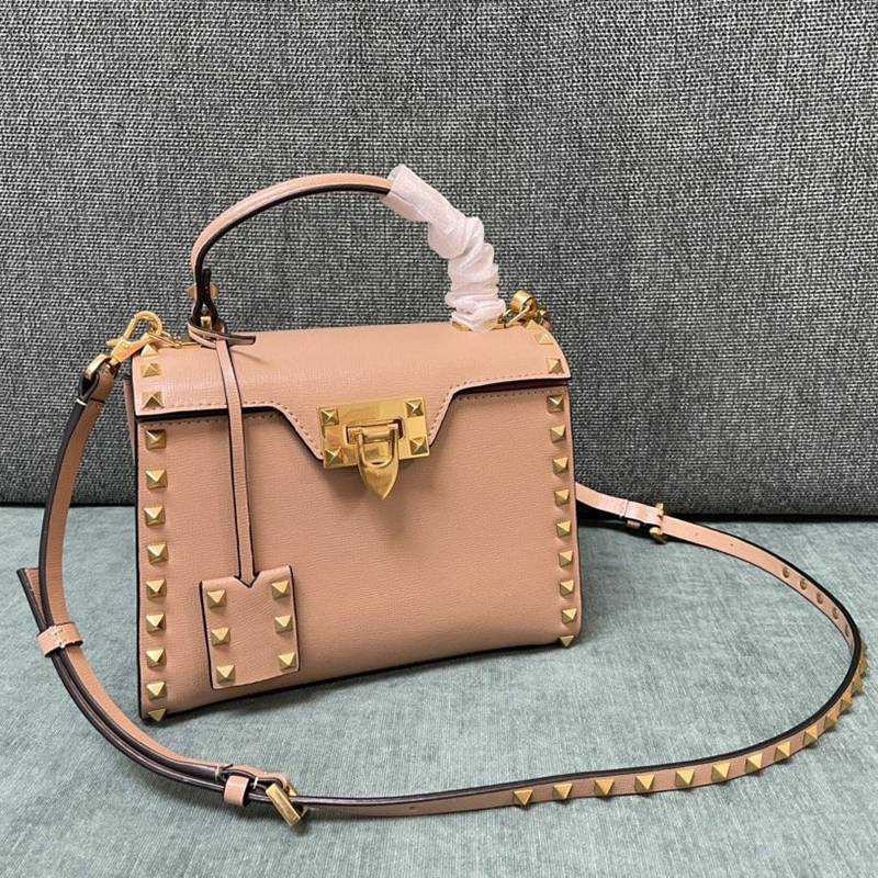 New Valentino calf leather studded bag replica Vuj44090