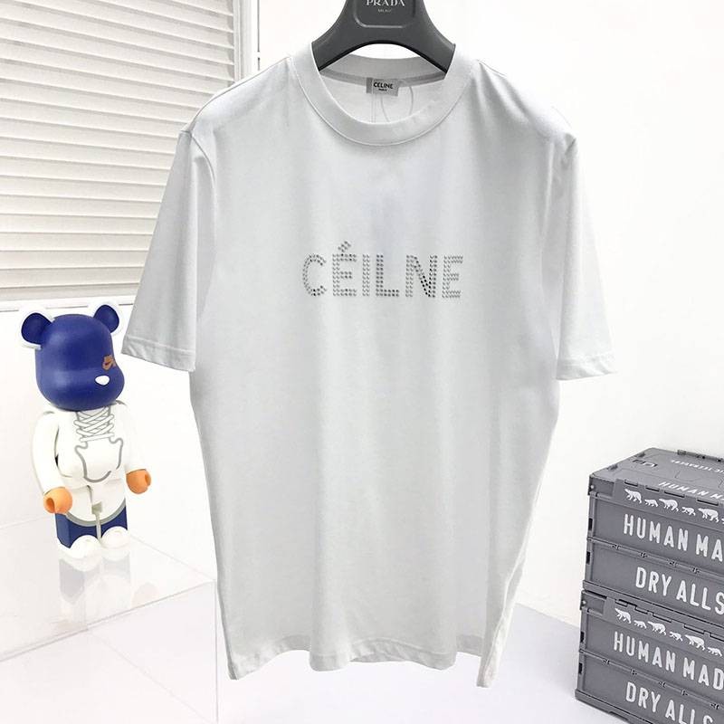 Very popular! Celine loose T-shirt replica cotton white Cek79458