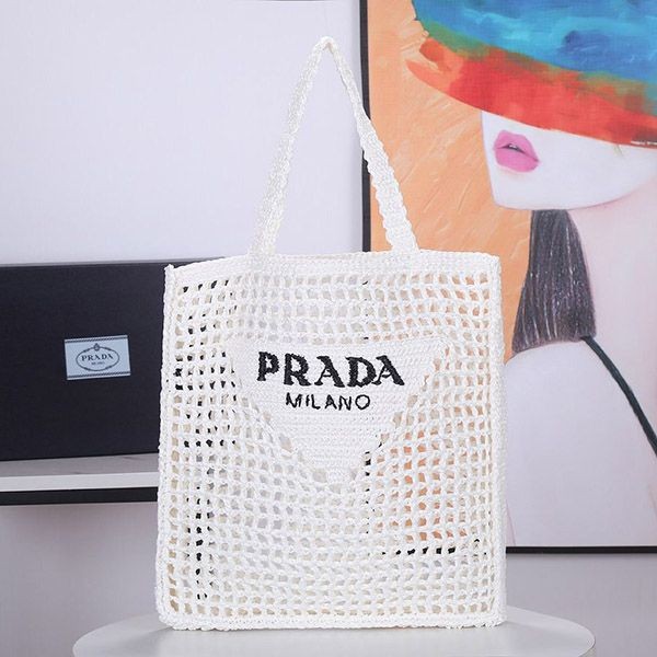 Love at first sight? Prada raffia tote bag replica puv18397