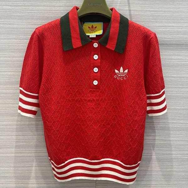 New Spring/Summer Gucci x Adidas Replica Cotton Polo Top GUW30205 New Spring/Summer Gucci x Adidas Replica Cotton Polo Top GUW30205
