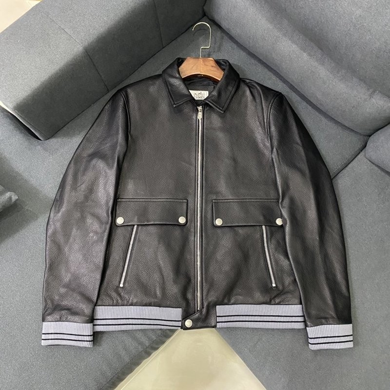 Popular Hermes Leather Jacket Replica Deerskin erp77625