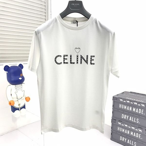 Free shipping domestically shipped Celine cotton mesh oversized T-shirt fake Cen34212