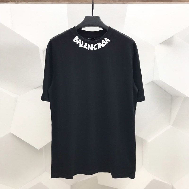 Free shipping Balenciaga replica T-shirt with printed logo on neckline bah41762 Free shipping Balenciaga replica T-shirt with printed logo on neckline bah41762