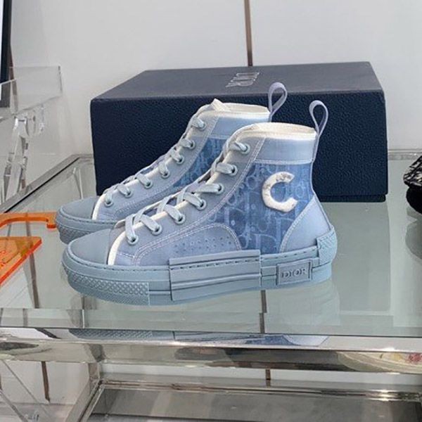 Eye-catching color Dior B23 high top sneakers copy ☆ Dior Oblique Canvas der20910