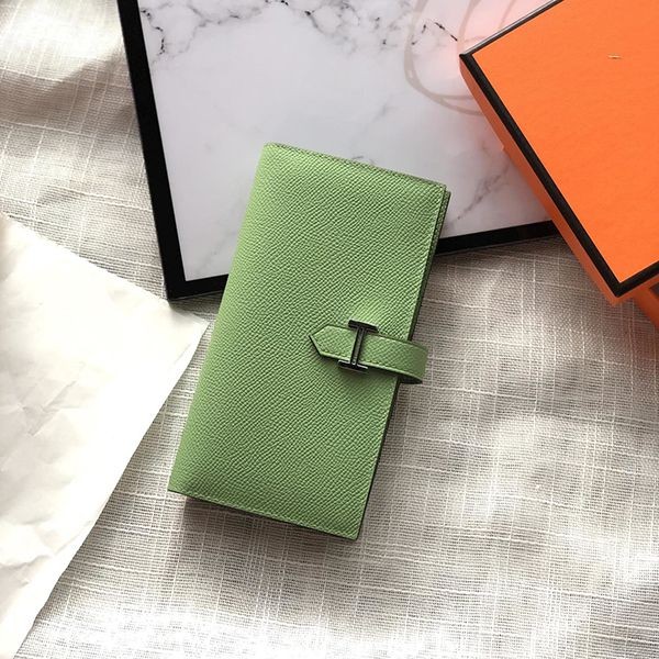 [Hard to find ★ Super rare] Hermes Bearn Souffle Long Wallet Fake Green ert28820