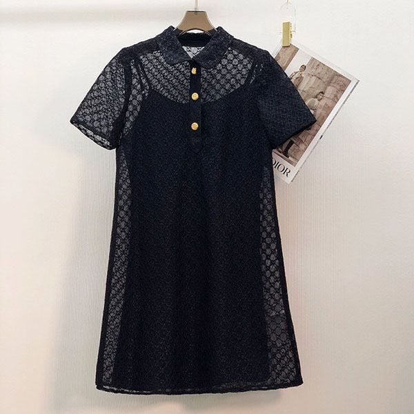 Sure to sell out [Gucci] Tulle dress with embroidered GG motif Fake guu47995