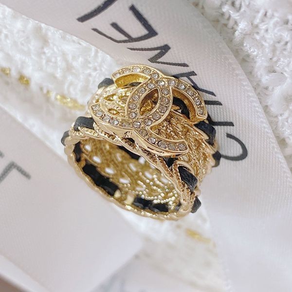 21-22AW Chanel Leather Beaded Stone Ring Replica AB8325B08169NI216