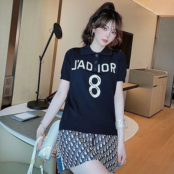 Extremely rare! ◆ Dior ◆ Polo shirt replica short sleeve logo cotton sporty den10142 Extremely rare! ◆ Dior ◆ Polo shirt replica short sleeve logo cotton sporty den10142