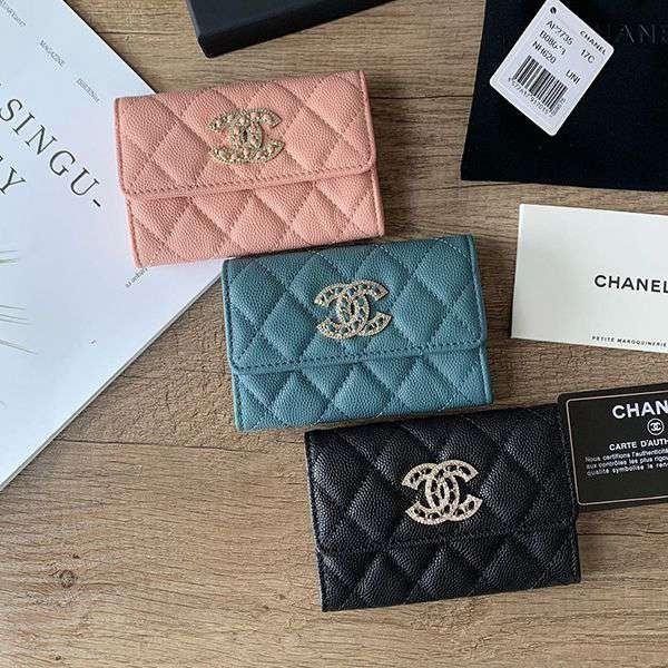 Super popular Chanel ★ Coin purse copy caviar skin CC logo quilting AP2735 shp33411