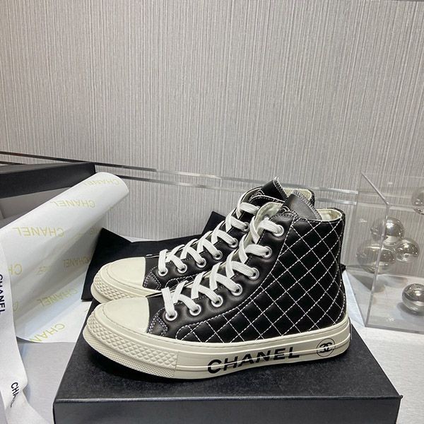 Very popular!! New color Chanel Converse fake collaboration high top sneakers shg71948