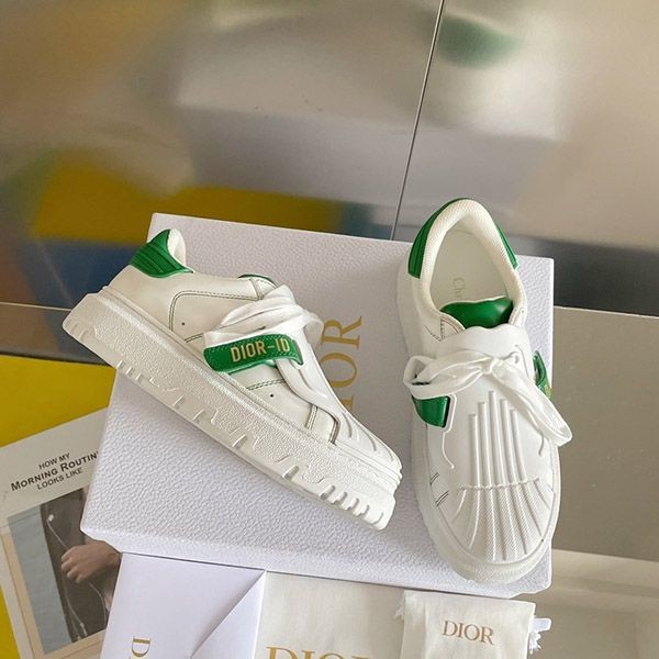 No.1 popular Dior ID sneakers replica calfskin green/white del40200
