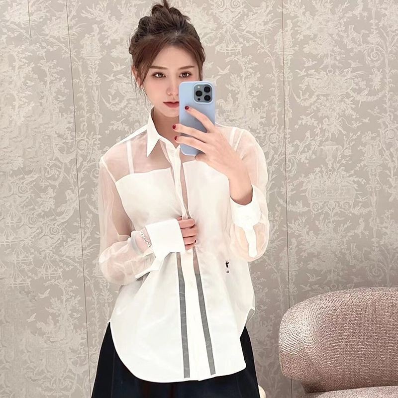 [Not available in Japan] Dior blouse shirt silk organza replica ded62142