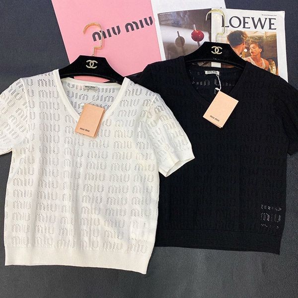 Miu Miu watermark logo T-shirt not available in Japan super copy myx68190