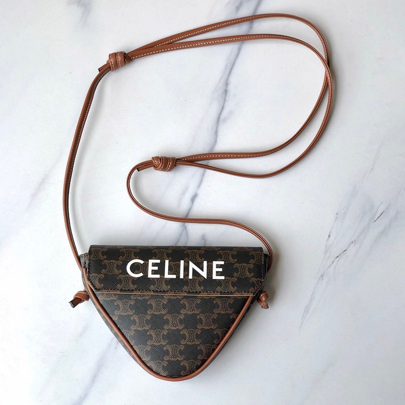 Very popular ☆ [Celine shoulder bag copy] Triangle bag Triomphe canvas 195902BZK04LI