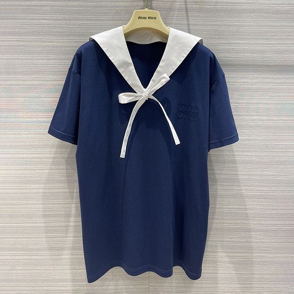 Rare color Miu Miu printed cotton jersey T-shirt copy myb32328