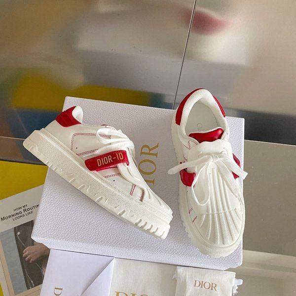 Sold out Dior Replica ID Sneakers in Calfskin Red/White det47772