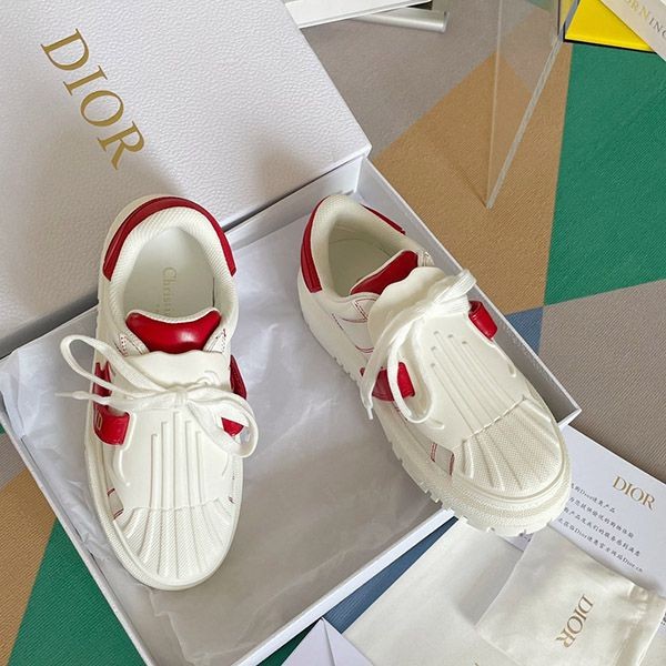 Sold out Dior Replica ID Sneakers in Calfskin Red/White det47772