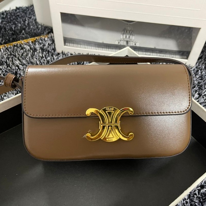 Not available in Japan [Celine shoulder bag replica] Triomphe shoulder bag brown Ces06930